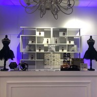 White Bar & Bar Back Shelf with Uplighting