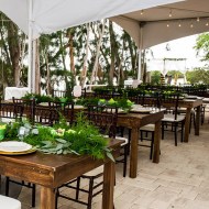 8 ft. Farm Table & Mahogany Chiavari Chairs