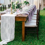 8 ft. Farm Table & Mahogany Chiavari Chairs