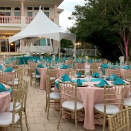 10' x 20' Marquee Tent, Tables & Gold Chiavari Chairs