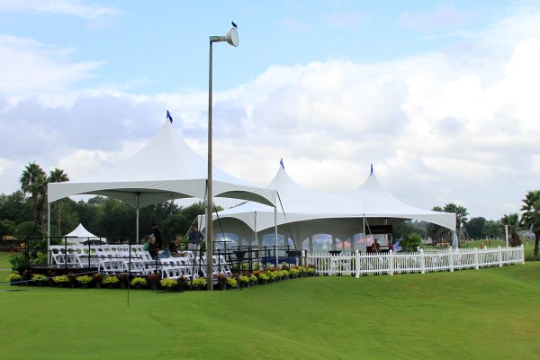 24' x 24' Covered Tiered Stage/20' x 20' Tent