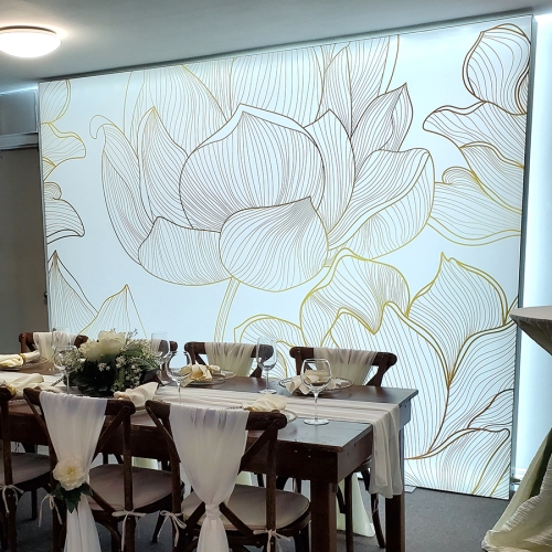 Visual Frame Lightbox: Golden Lotus 8' x 10'