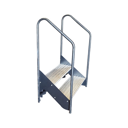 Stage Stairs: 2-Step with Handrail