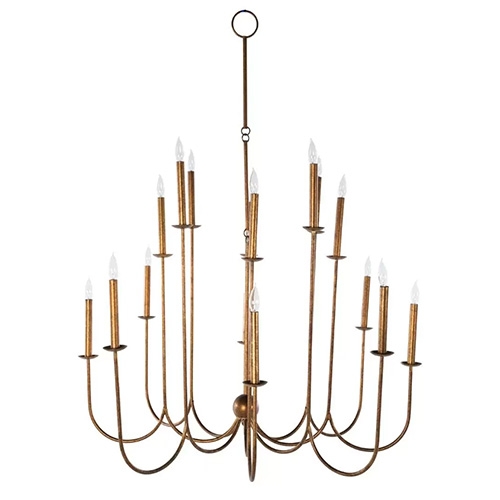 Tent Light: Chandelier Antique Gold 45"