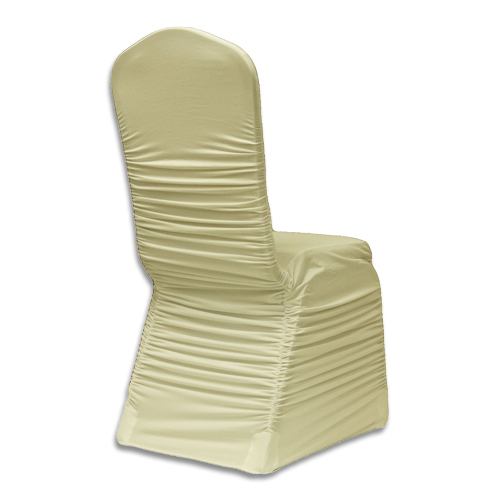 Linens Banquet Chair Cover Ruched Spandex Ivory