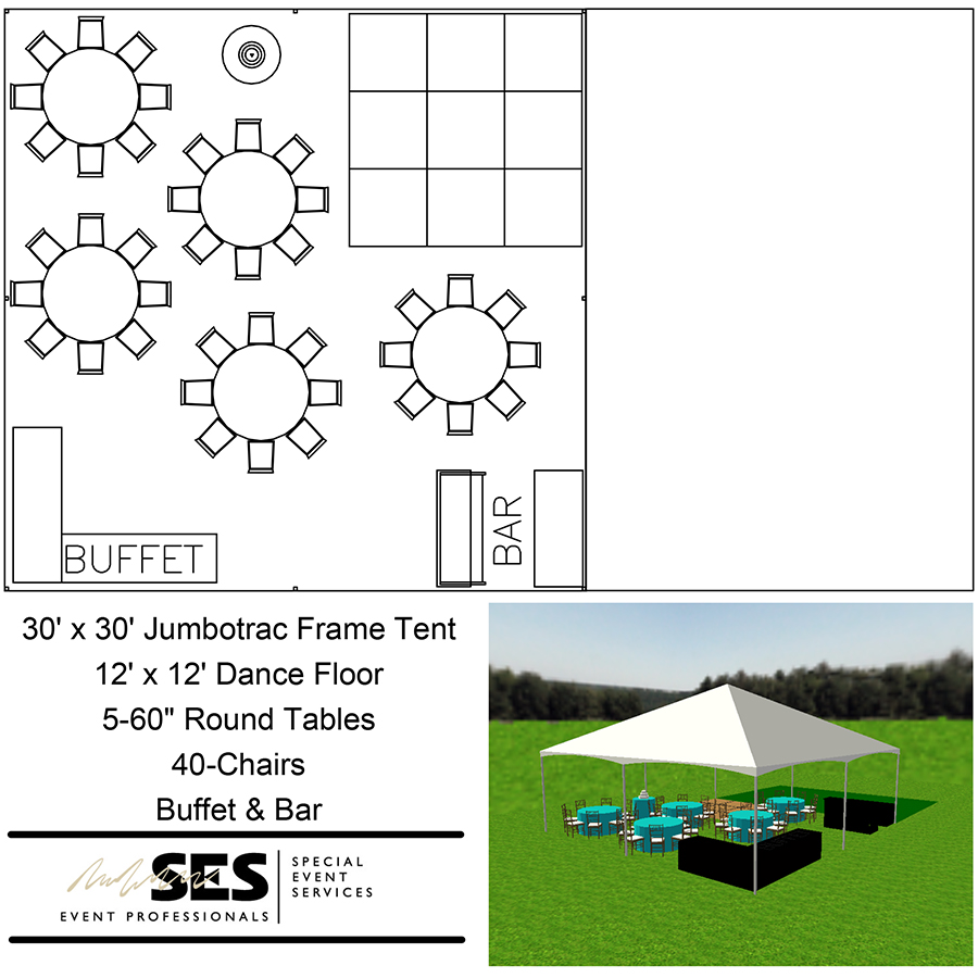 Tents : Jumbotrac Frame Tent Solid:30' x 30