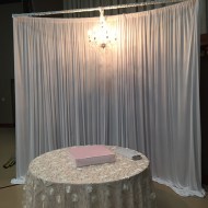 Pipe & Drape Chandelier Backdrop