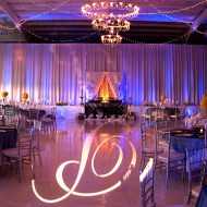 White Drape with Uplighting