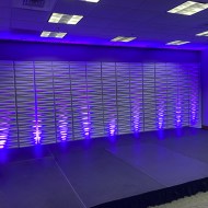 Hanging 3D Wall Panels, Stage & Uplighting
